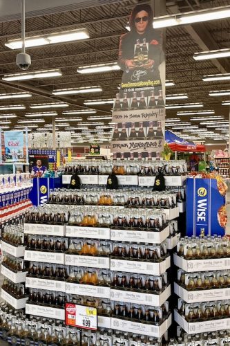 A MoneyBag Sodas display at Tops Friendly Markets