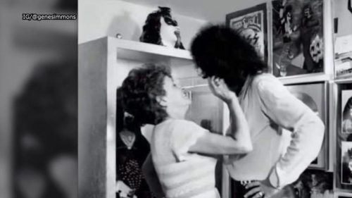 Gene Simmons with his mother
